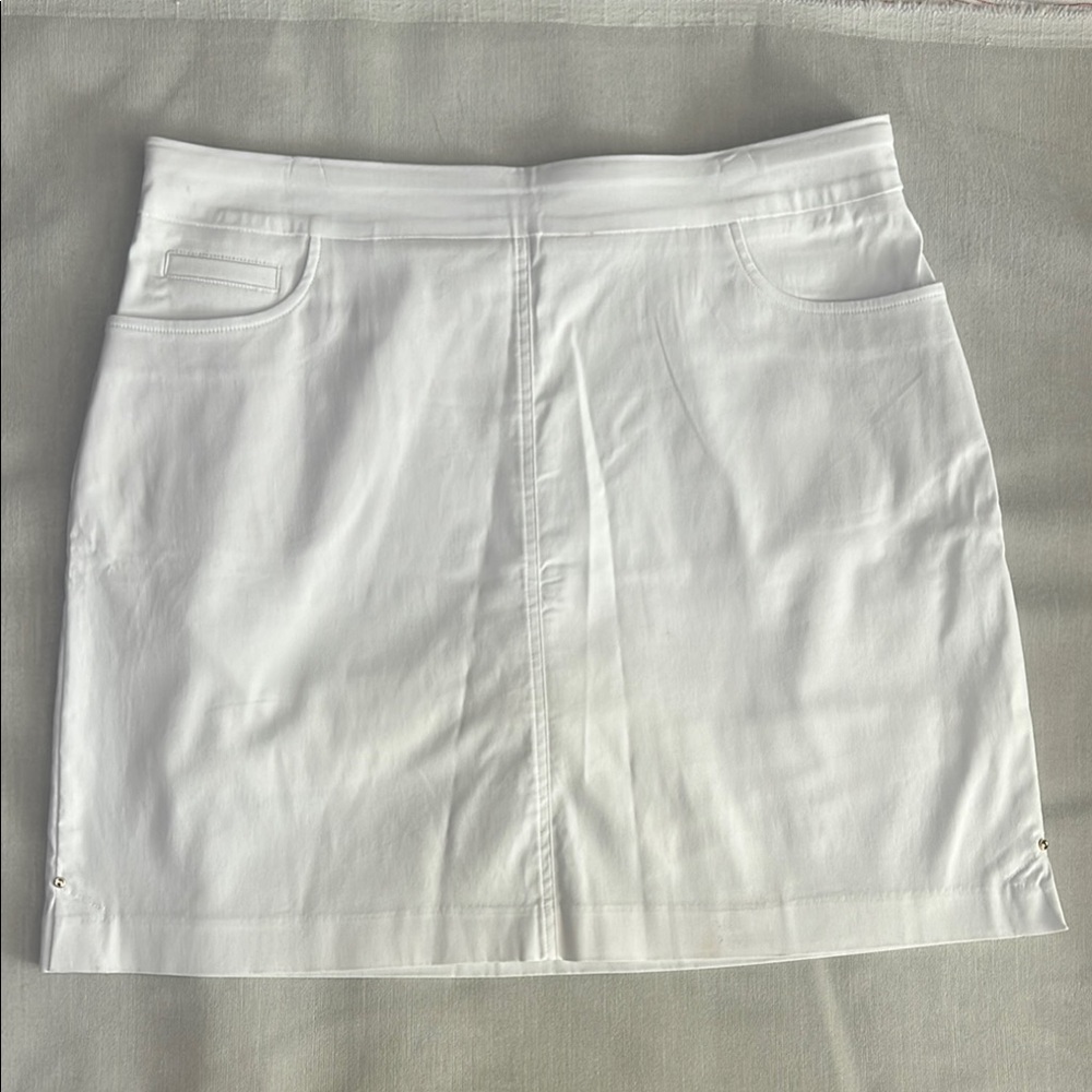 Hilary Radley White Mini Pencil Skort Resort Wear